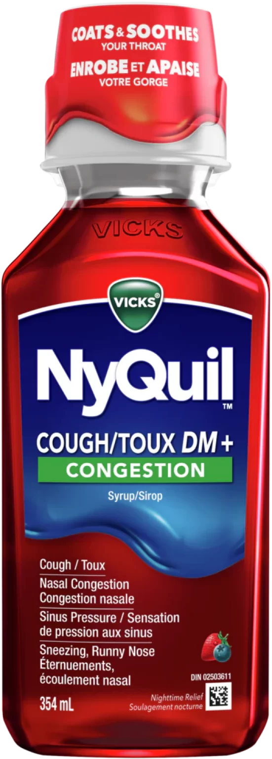 Vicks Nyquil Cough DM + Congestion Syrup 354mL