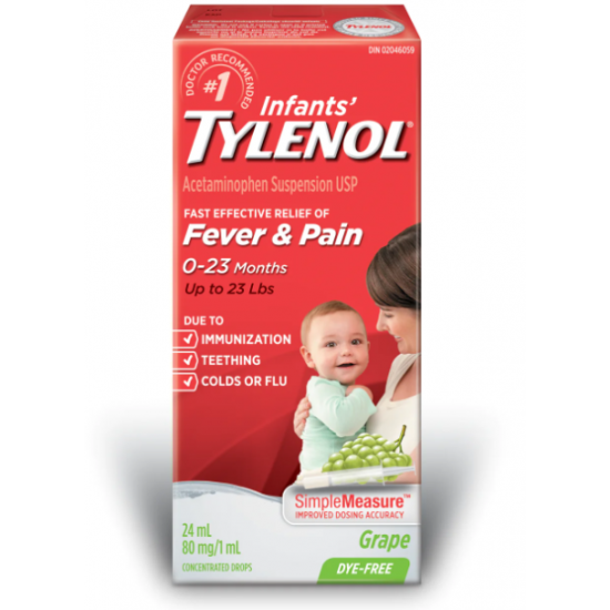 Tylenol Infants' Acetaminophen Drops - Gentle Pain & Fever Relief for Babies